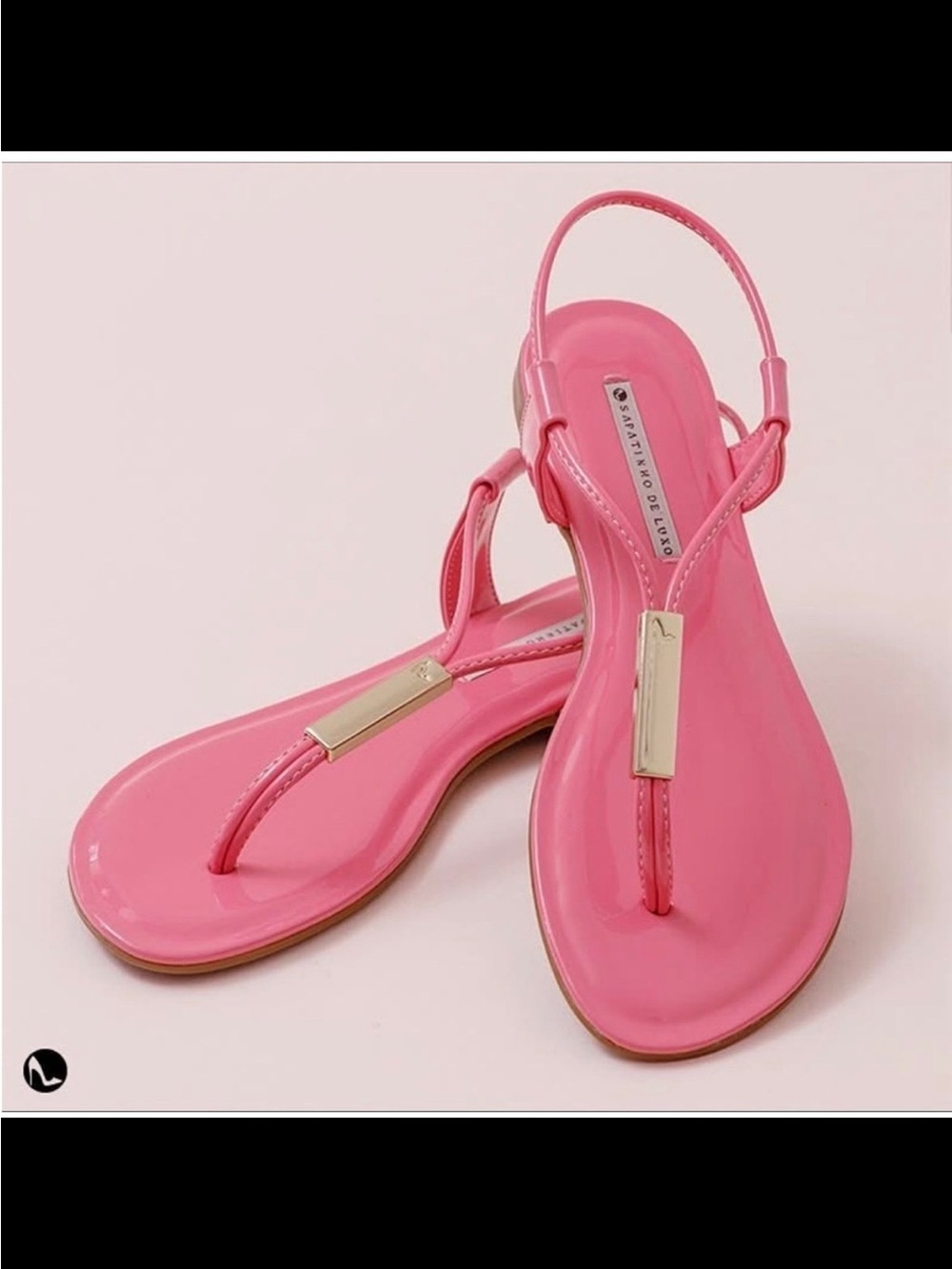 New Pink Patent Leather Adjustable T-Strap Sandals size 11 girly BTS casual cute